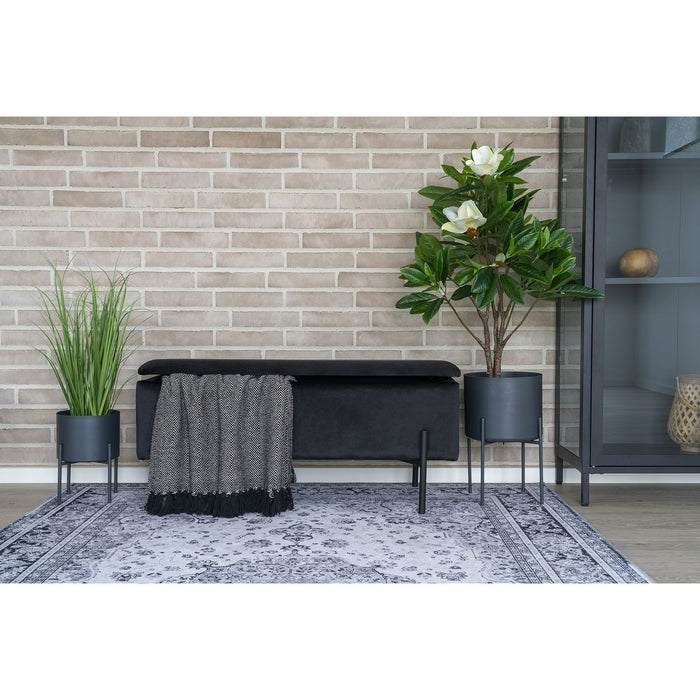 Watford Bank - Zwart fluweel, 36,5x95x46 cm - ThatLyfeStyle