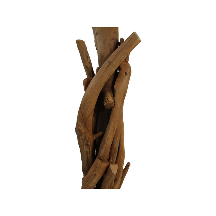 Vloerlamp - 40x40x130 - Naturel/Zwart - Teak