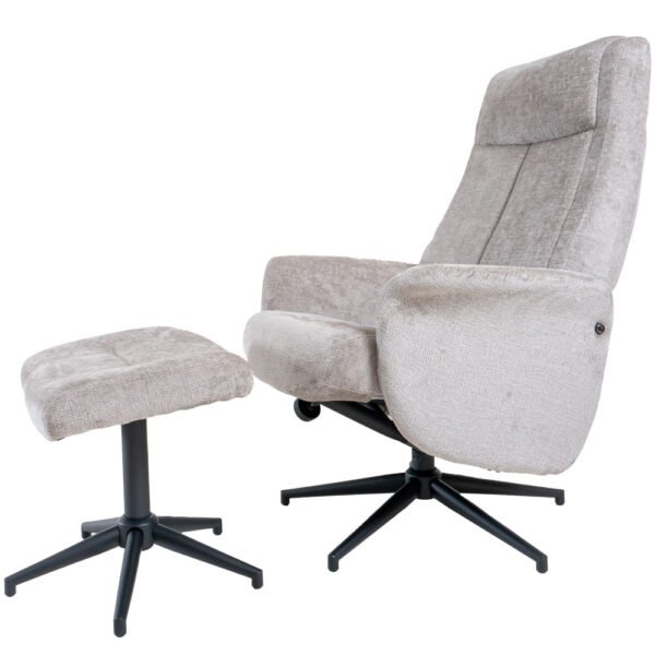 Home67 Bindy Relaxfauteuil Hocker Taupe - ThatLyfeStyle