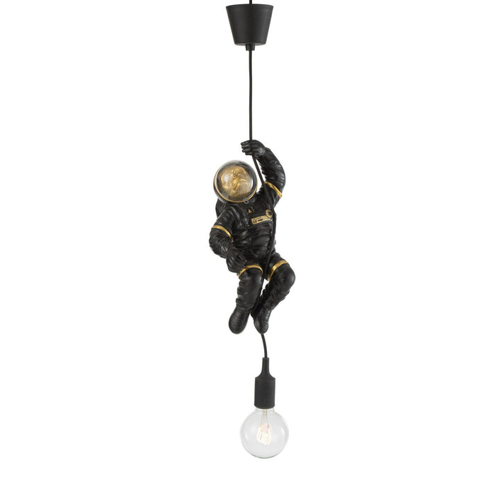 J-Line Astronaut hanglamp - polyester - zwart/ goud