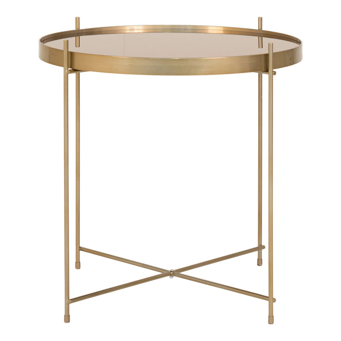 House Nordic Venezia Salontafel Glas Goud Ø48cm - ThatLyfeStyle