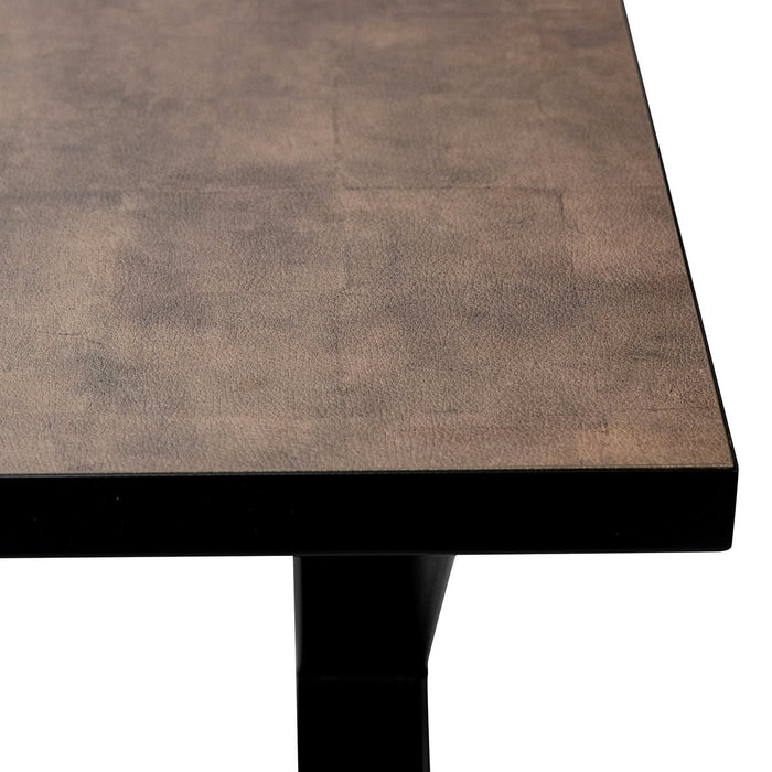 Stalux Eettafel 'Roos' 200 x 100cm, kleur zwart / lederlook bruin