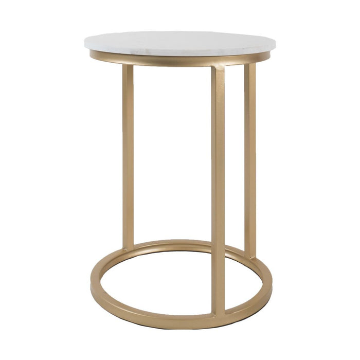 Laptoptafel Mitch Marmer Rond - Wit/Goud - ThatLyfeStyle