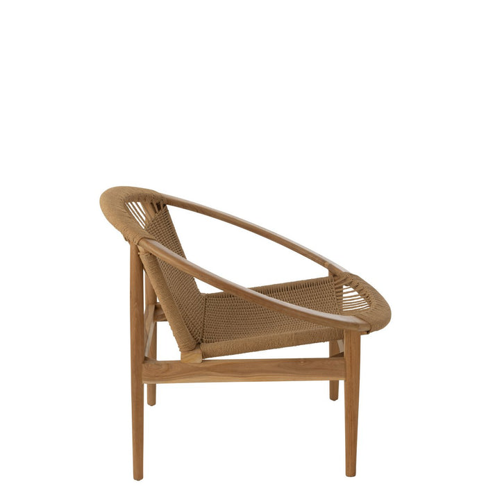 J-Line Fauteuil Rond Hout Naturel