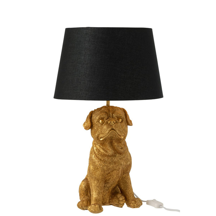 J-Line lamp Hond Zittend - resine - goud - woonaccessoires