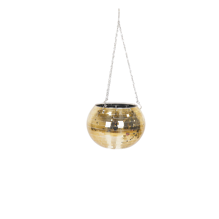 Hangende Plantenpot - Disco - Glas - Goud - 25x25x25cm