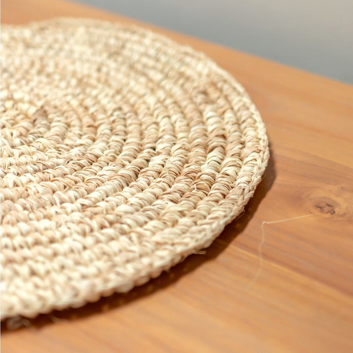 Placemat Tafelmat Rond Van Raffia (Set van 2, 4 of 6) URUP