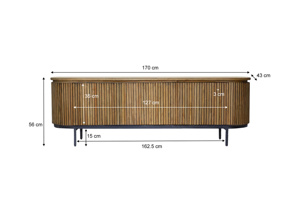 Livinfurn Lausanne Naturel Teakhout TV Meubel 170x56 cm