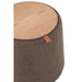 J-Line Poef/Bijzettafel Rond Textiel/Hout Bruin - ThatLyfeStyle