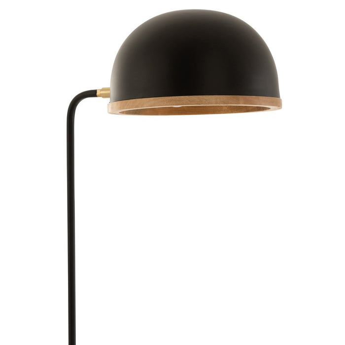 J-Line Staande Lamp Evy - ijzer/hout - zwart/naturel