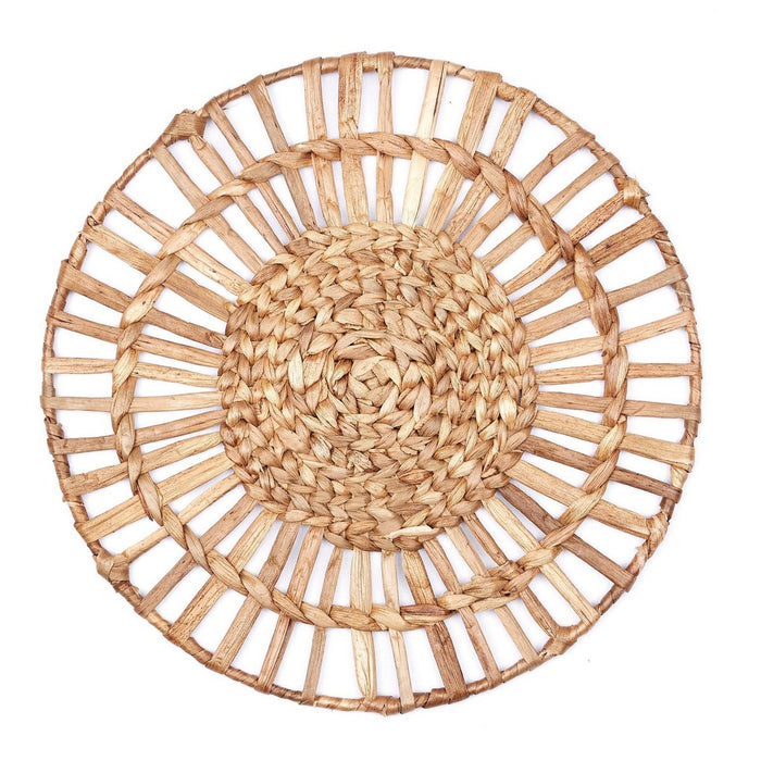 Boho Placemat CARUBAN | 38 cm rond Waterhyacint (set van 2, 4 of 6)