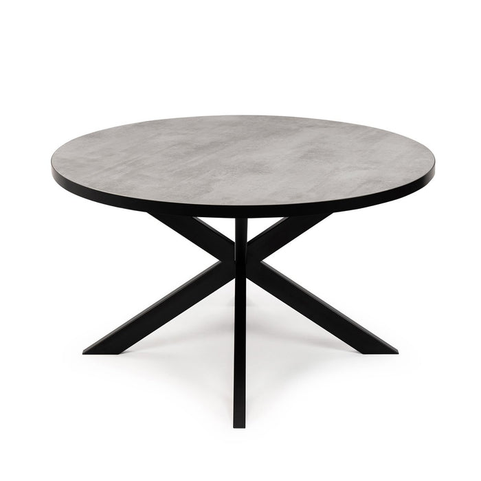 Stalux Ronde eettafel 'Daan' 120cm, kleur zwart / beton