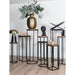 Home67 Plantentafels Sam Rond Set van 3 Bruin Mangohout - ThatLyfeStyle