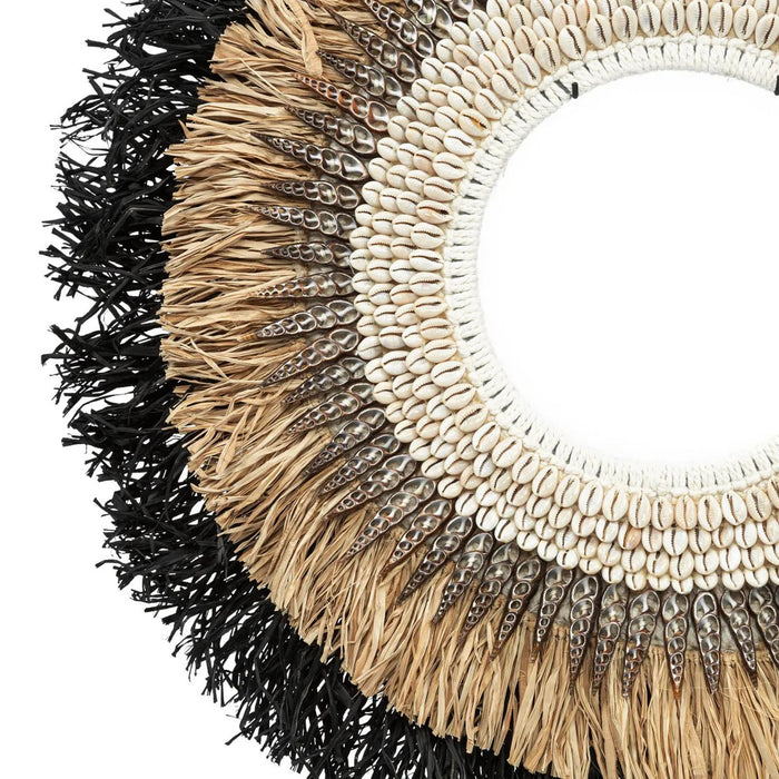 The Mojo Raffia Op Stand - Naturel Zwart - L - ThatLyfeStyle