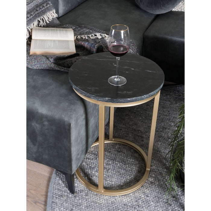 Laptoptafel Mitch Marmer Rond - Zwart/Goud - ThatLyfeStyle