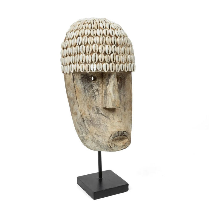 The Cowrie Mask on Stand - Medium - ThatLyfeStyle