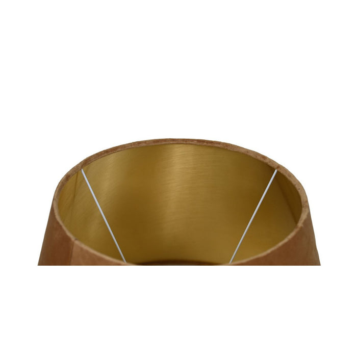 Lampenkap Rond Conish - ø28-ø40x25 - Beige/goud - Fluweel