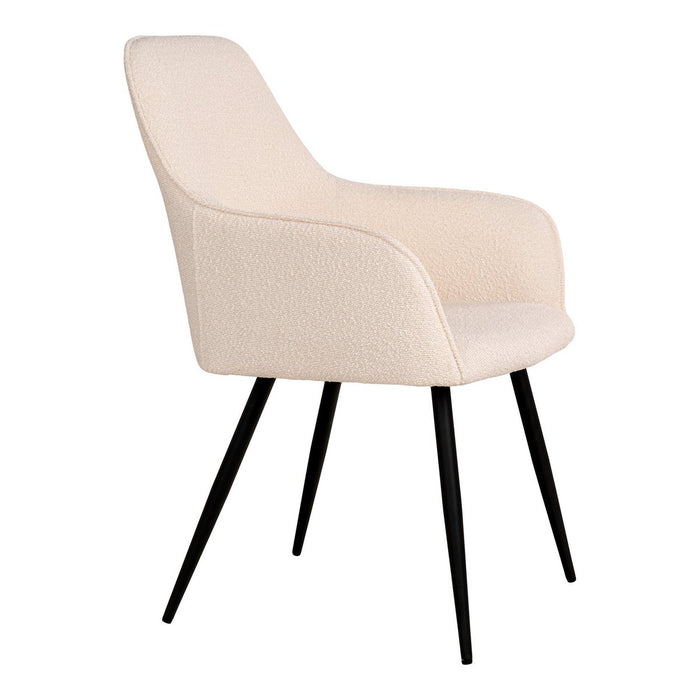 House Nordic ApS Harbo Eetkamerstoel Bouclé Wit Zwart HN1232 - ThatLyfeStyle