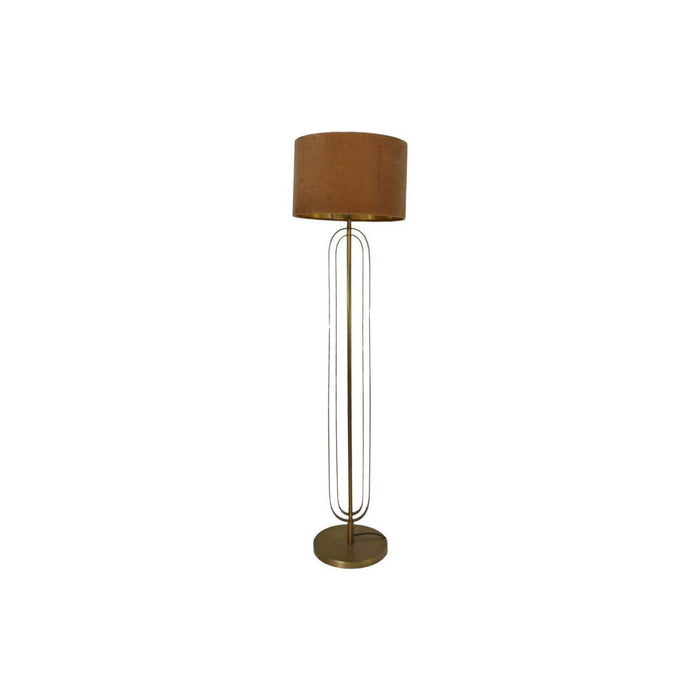 Lampenkap Rond - ø42x28 - Beige/goud - Fluweel