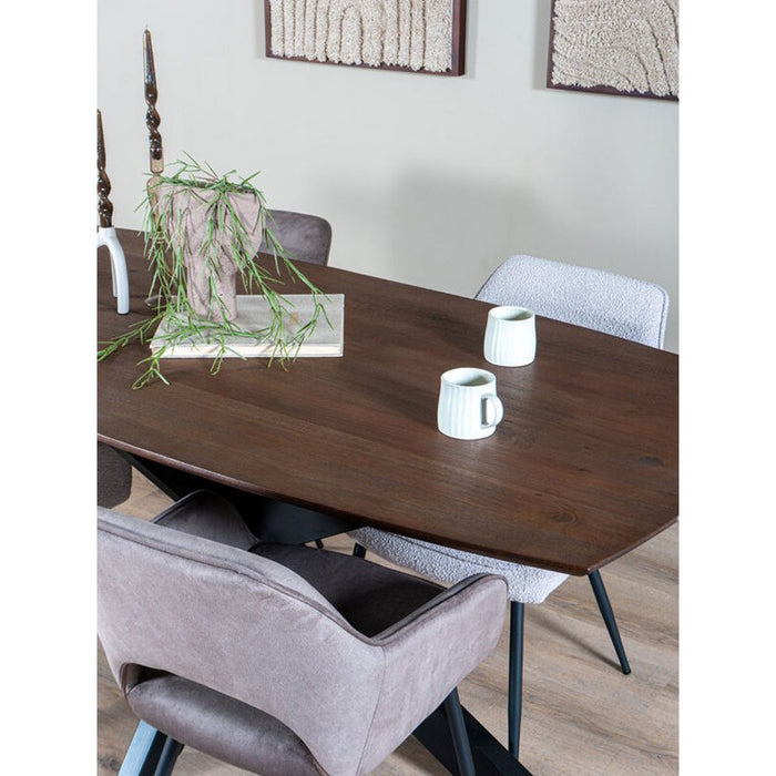 Home67 Eettafel Felix Espresso Mangohout 220x100cm - ThatLyfeStyle