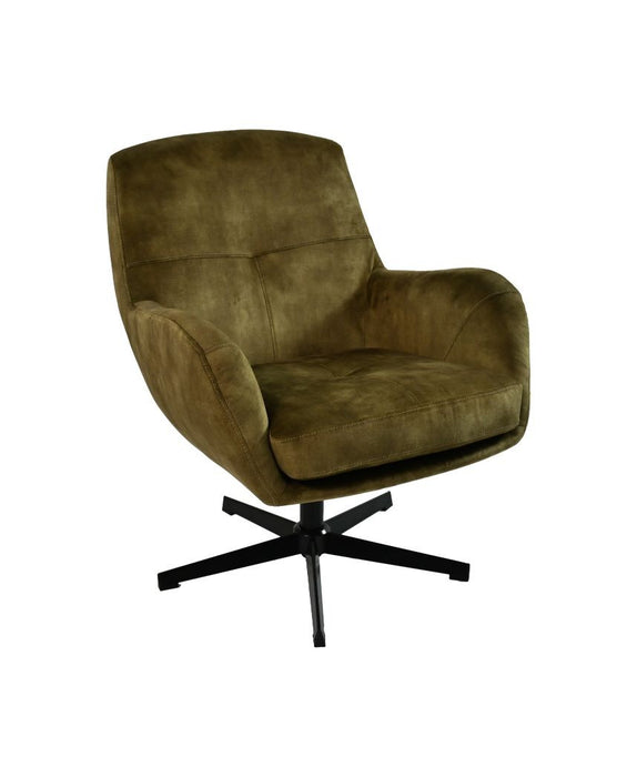 HSM Collection Cleveland Fauteuil Draaibaar Groen Zwart Adore Metaal