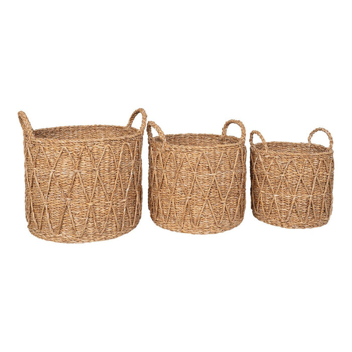 Krabi Basket - Mand, zeegras, naturel, set van 3