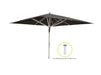Glatz Fortello LED parasol 400x400cm Zwart-122500