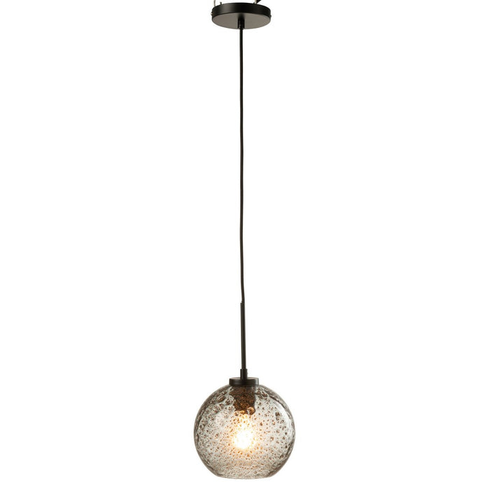 J-Line Spikkel Bol hanglamp - glas - grijs - S