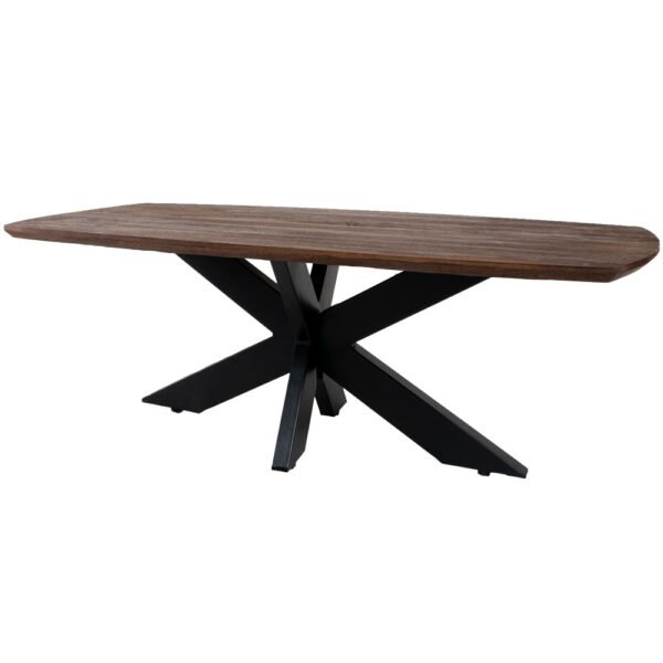 Home67 Eettafel Felix Espresso Mangohout 220x100cm - ThatLyfeStyle