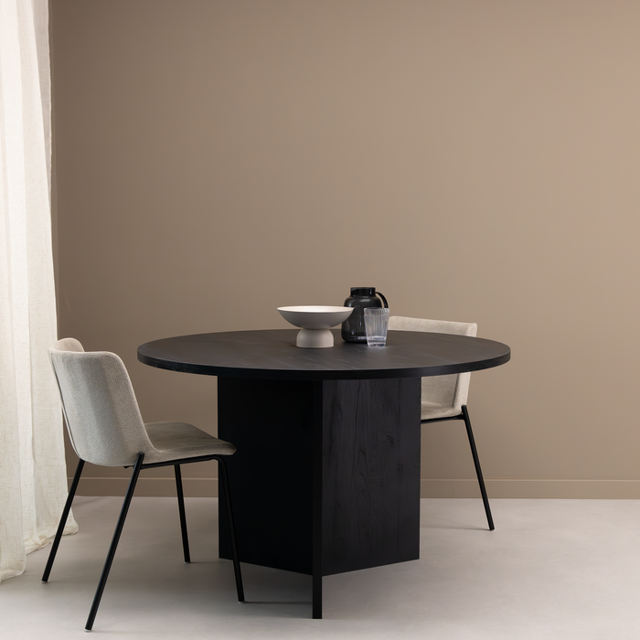 Ronde Eettafel Mae, 140cm, kleur zwart eiken