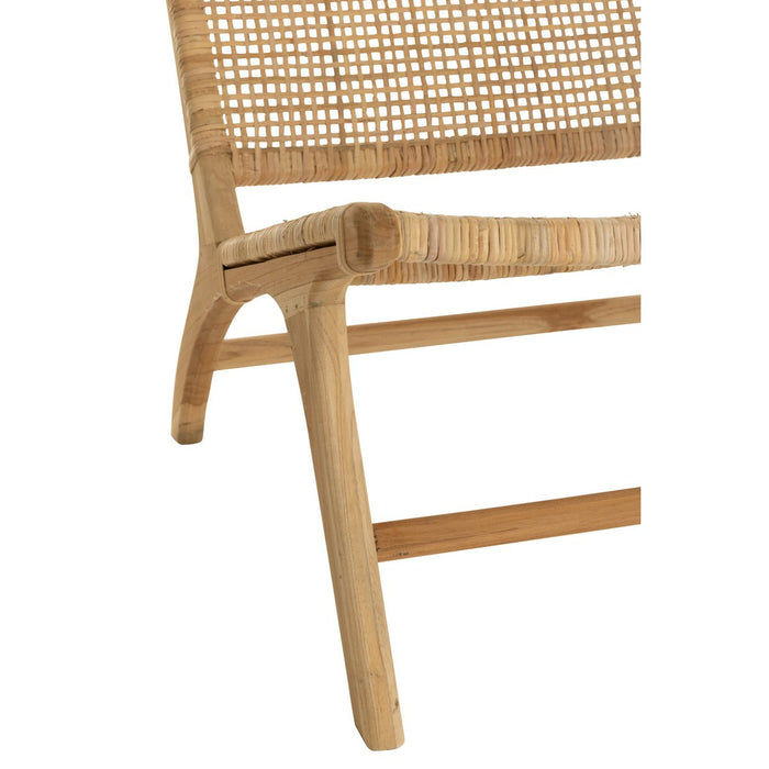 J-Line Fauteuil Geweven Hout Naturel