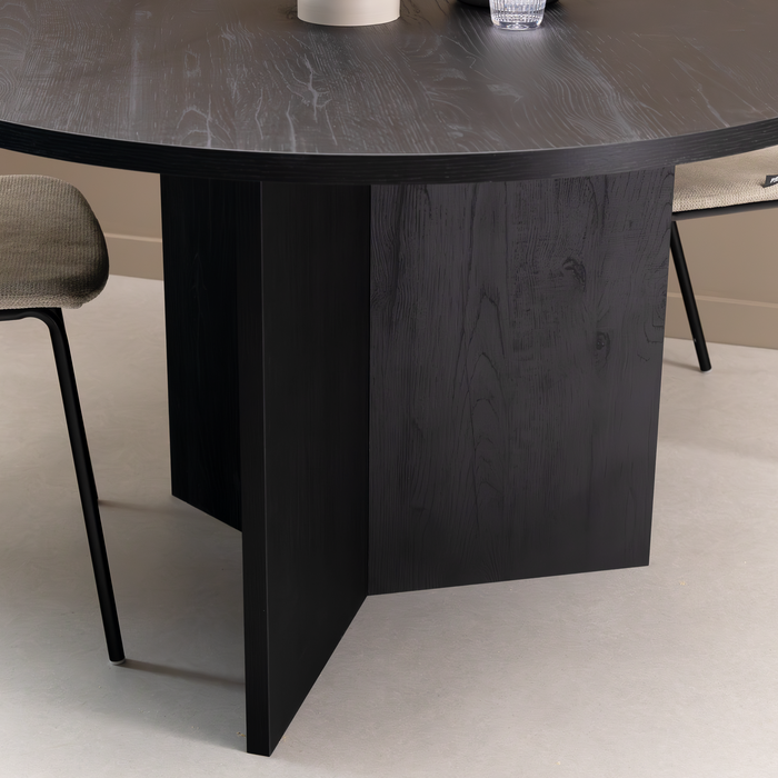 Ronde Eettafel Mae, 140cm, kleur zwart eiken