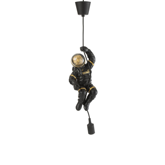 J-Line Astronaut hanglamp - polyester - zwart/ goud