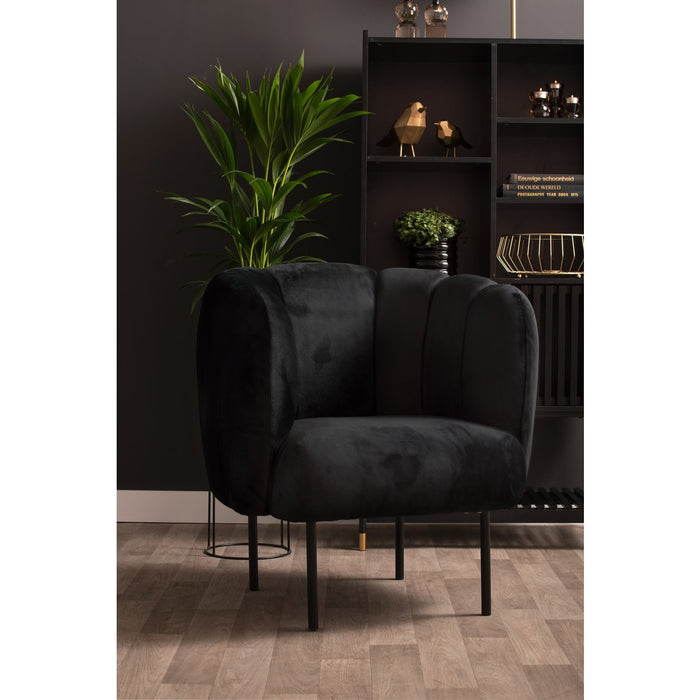 Leitmotiv Tulp Fauteuil Fluweel Zwart