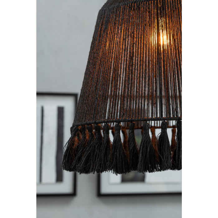 J-Line hanglamp Celia - jute - zwart - small