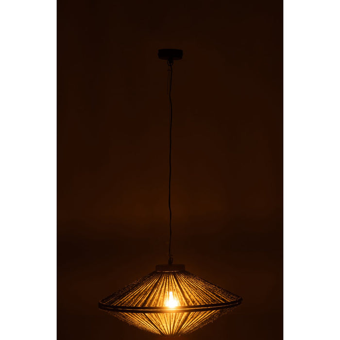 J-Line Hanglamp Ovni Ijzer/Jute Groen Small