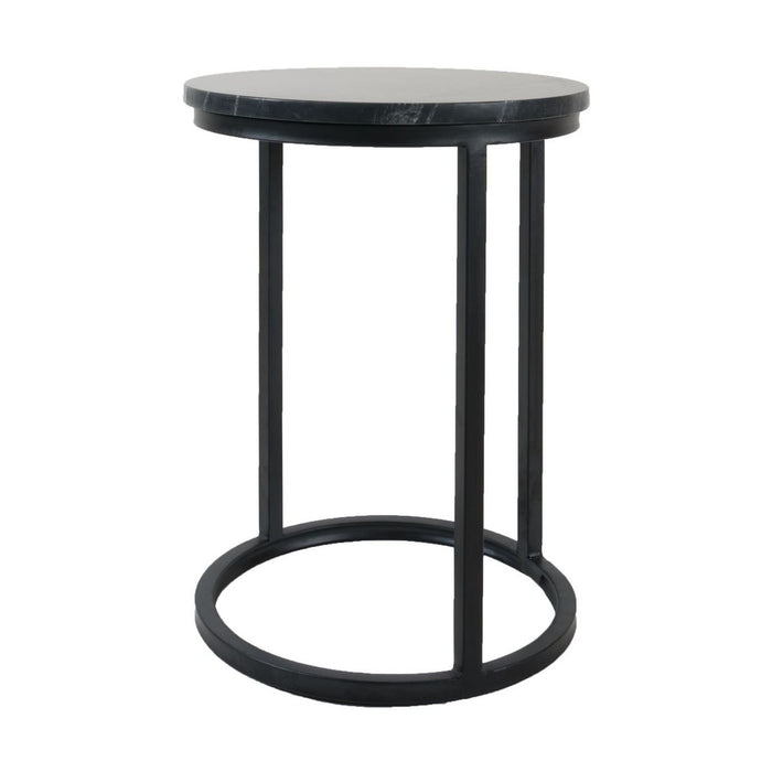 Laptoptafel Mitch Marmer Rond - Zwart/Zwart - ThatLyfeStyle