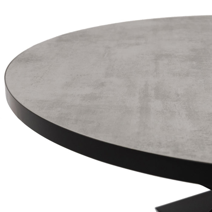 Stalux Ronde eettafel 'Daan' 120cm, kleur zwart / beton