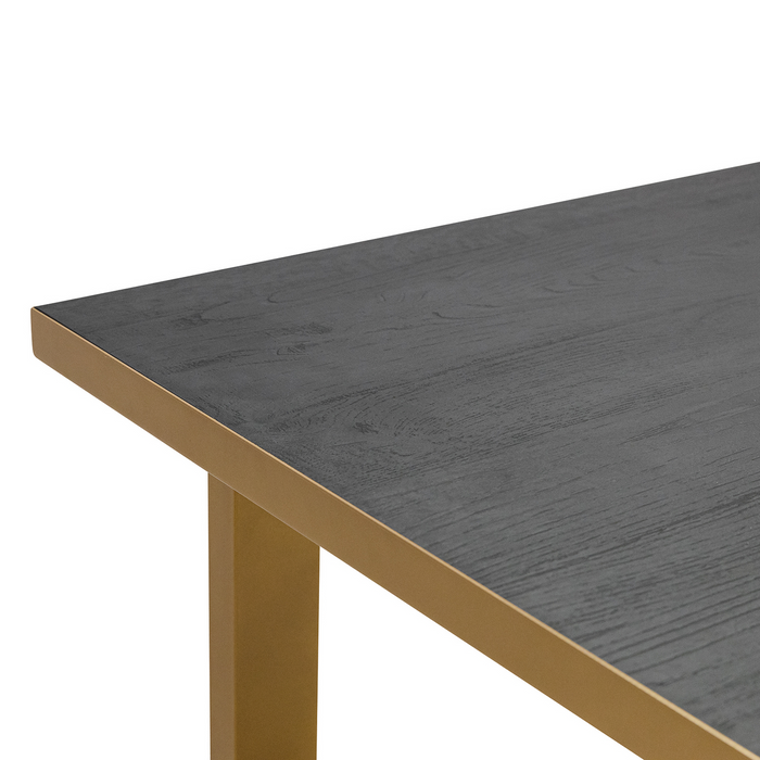 Stalux Eettafel 'Joop' 240 x 100cm, kleur goud / zwart eiken