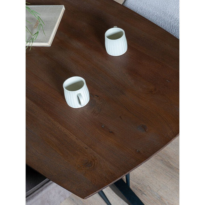 Home67 Eettafel Felix Espresso Mangohout 220x100cm - ThatLyfeStyle