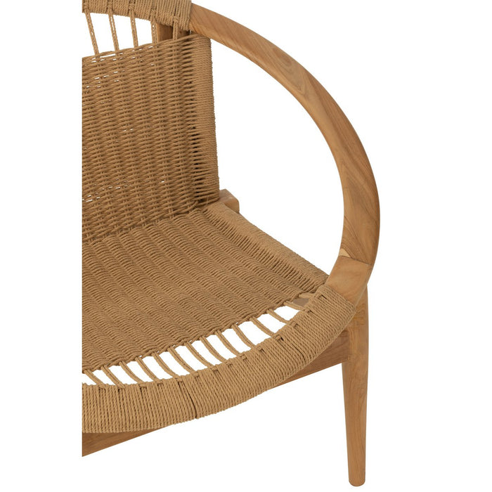 J-Line Fauteuil Rond Hout Naturel