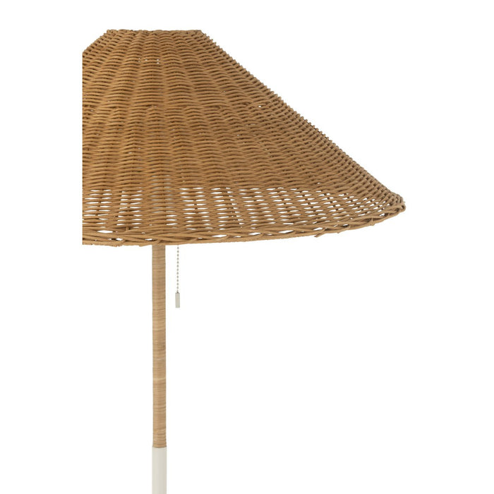 J-Line staande Lamp - metaal/rotan - wit/naturel