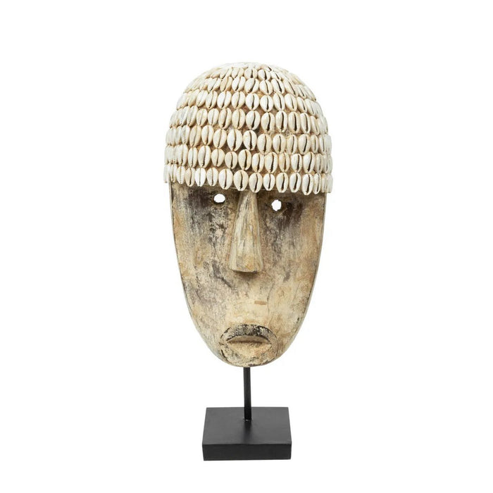 The Cowrie Mask on Stand - Medium - ThatLyfeStyle