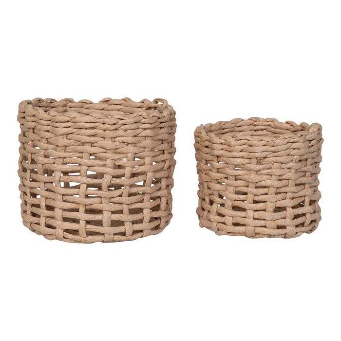 Penela Basket - Mand, papier, lichtbruin, set van 2