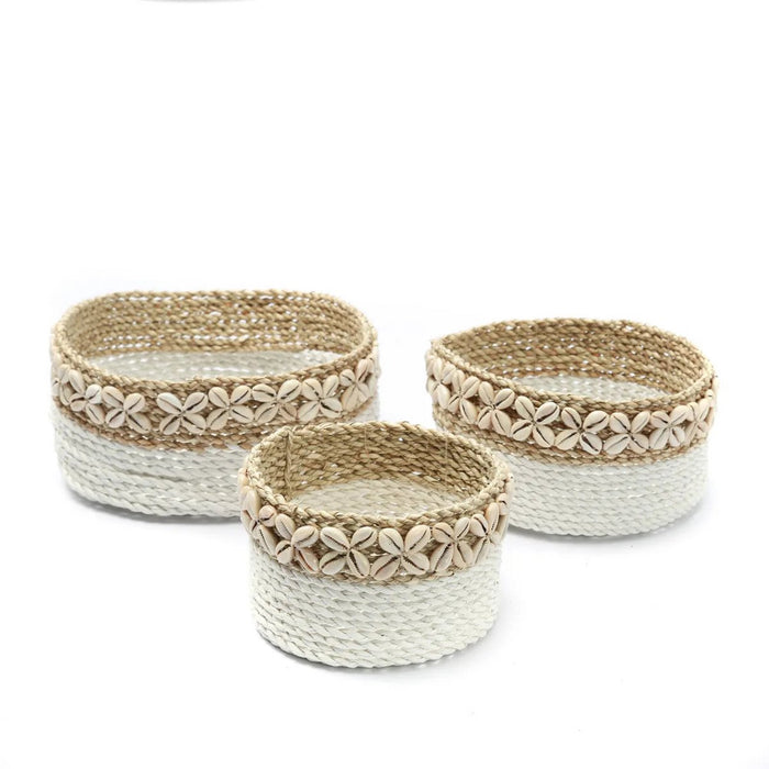 The White Sunday Baskets - Wit Naturel - Set van 3