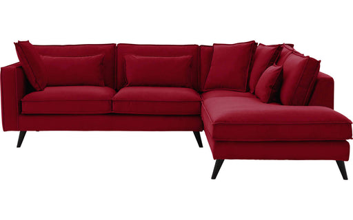 Goossens Bank Suite rood, stof, 2,5-zits, elegant chic met ligelement rechts-300406848