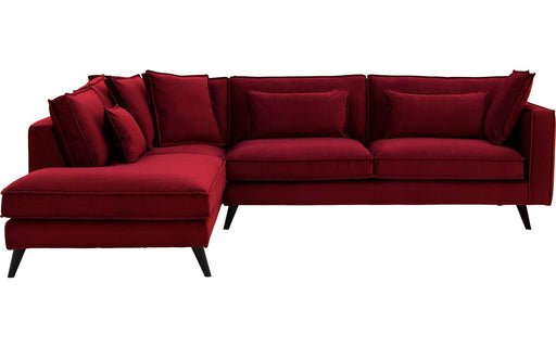Goossens Bank Suite rood, stof, 3-zits, elegant chic met ligelement links-300406868