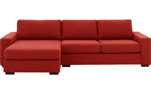 Goossens Hoekbank Lucca Met Chaise Longue rood, stof, 2,5-zits, stijlvol landelijk met chaise longue links-300453533