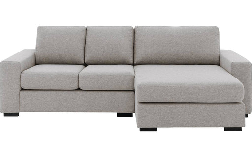 Goossens grijs, stof, 2-zits, stijlvol landelijk met chaise longue rechts-300453497