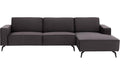Goossens Hoekbank Hercules antraciet, stof, 2,5-zits, modern design met chaise longue rechts-300744510